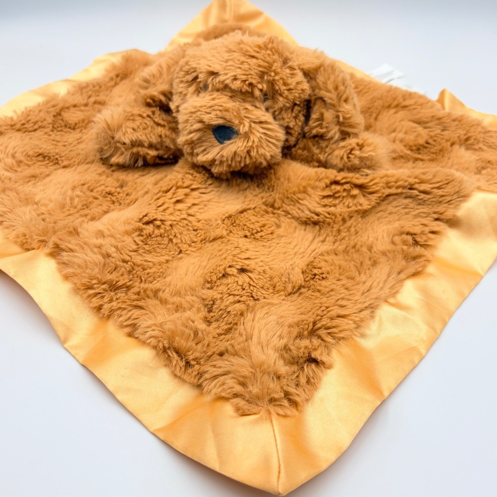 Cloud Island Puppy Dog‎ Security Blanket Brown Satin Trim Lovey